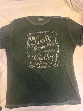 Lucky Brand Forest Green Graphic Crewneck Tee
